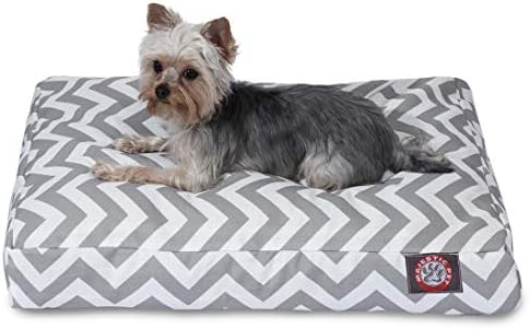 Majestic Pet Rectangular Dog Bed, Small, 27x20x4 in, Washable, Gray