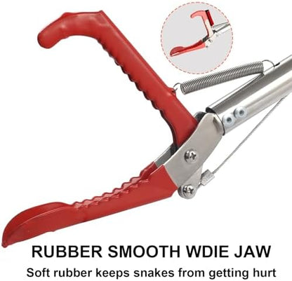 Snake Grabber Tool, 66" Snake Tongs Removal Professional Collapsible Rattlesnake Reptile Grabber Long Reach Grabber Heavy Duty Wide Jaw Handling Tool with Lock Non-Slip Foam Grip