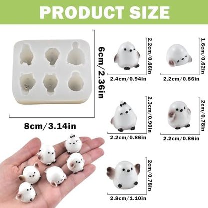 Cute Tiny Tit Birds Figurines Silicone Mold Micro Dollhouse Animal Epoxy Casting Mold for DIY Resin Art Fairy Garden Miniatures Landscape Crafts Decor(5 Designs)
