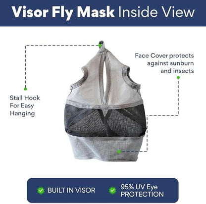 Warmblood Fly Mask Without Ears, UV Protection, Oversize