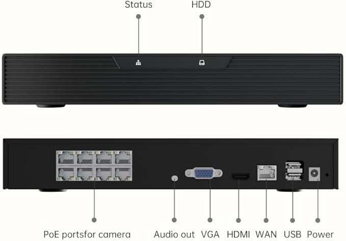 ARENTI PoE Security Camera System, 5MP PoE Cameras Outdoor with H.265 8CH NVR for Home Surveillance System, AI Detection, 2 Way Audio, No Subscription, 2TB HDD, 24/7 Recording
