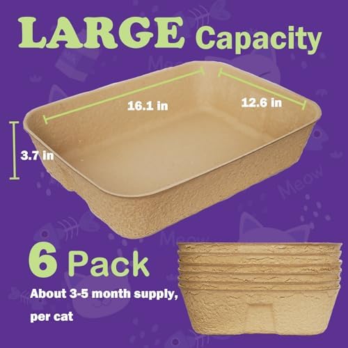 JINVOGREEN 8 Pack Disposable Litter Boxes for Kitty Cats