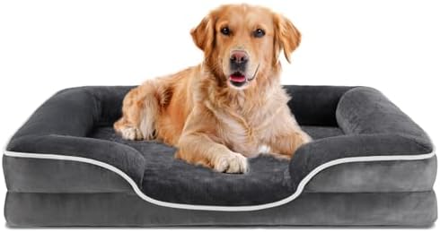 DUMOS 42x32 Inch Orthopedic Dog Bed for Indoor Use, XL Soft Couch Bed