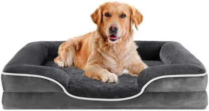 DUMOS 42x32 Inch Orthopedic Dog Bed for Indoor Use, XL Soft Couch Bed