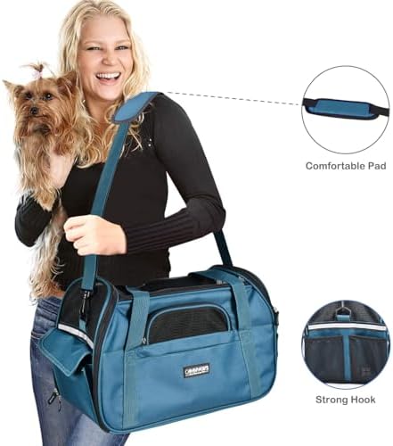 JESPET Soft-Sided Airline-Approved Dog & Cat Carrier Travel Bag