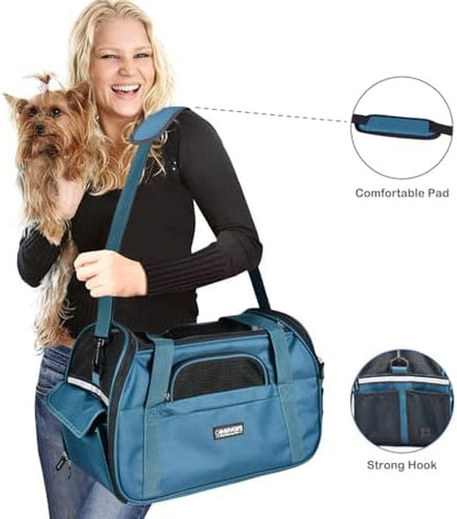 JESPET Soft-Sided Airline-Approved Dog & Cat Carrier Travel Bag