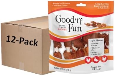 Good'N'Fun Triple Flavored Rawhide Kabobs for Dogs