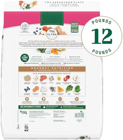 Nutro Ultra Small Breed Adult Dry Dog Food, Chicken, Lamb & Salmon, 12 lb