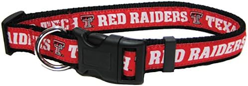 Pets First Collegiate PET Collar NEW VERSION Texas Tech Red Raiders Dog Collar, Size Large. Best Sports Team Color for Dogs & Cats. A Shiny & Colorful Dog & Cat Collar Licensed by The NCAA