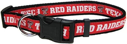 Pets First Collegiate PET Collar NEW VERSION Texas Tech Red Raiders Dog Collar, Size Large. Best Sports Team Color for Dogs & Cats. A Shiny & Colorful Dog & Cat Collar Licensed by The NCAA