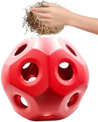 Hay Feeder, Horse Treat Ball, Hay Feeder for Horses, Horse Ball, Hay Ball Feeder for Horses, Horse Feeders for Stalls, Red
