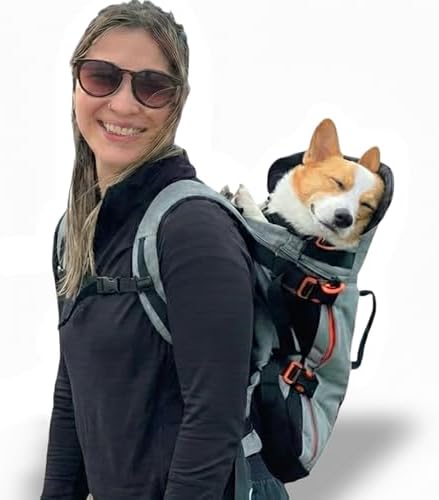 Little Chonk Maxine One Dog Backpack Carrier for Medium Dogs (Gray)