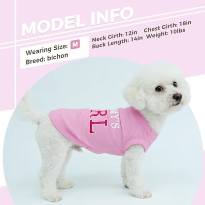 BINGPET Mommy's Girl Dog Shirt, Mamas Girl Puppy T-Shirt, Soft Cotton Vest