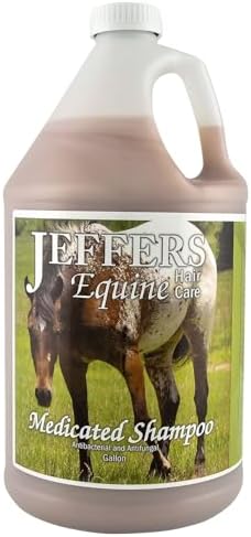 Jeffers Equine Antibacterial & Antifungal Medicated Horse Shampoo 1 Gallon – Gentle Coconut Oil Based Grooming Shampoo for Horses, Daily Bathing, Show Prep, Trail, Stable, Coat & Skin Care