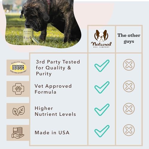 Natural Dog Company Hip & Joint Chews for Dogs with Glucosamine for Dogs + Chondroitin, MSM & Turmeric, Supports Mobility & Reduces Discomfort, Stiffness, Natural Pain Relief Joint Supplement. 180 Ct