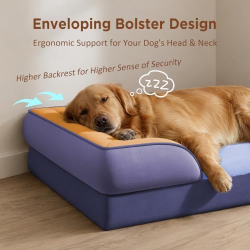 Comfort Expression Orthopedic Dog Bed for Extra Large Dogs with Bolster