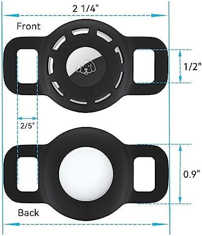 for Air tag Cat Collar Holder for Apple Air Tag, 2 Pack of Pet Collar Holder for Cat and Small Dog Collar Within 1/2 inch and 2 Pack Protector for Air Tag