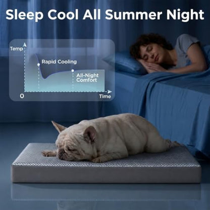 3" Cooling Dog Bed for Crate, Large Orthopedic Cooling Dog Mat