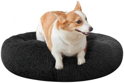 Dog Bed for Small Medium Large Dogs, 24 inch Calming Dogs Bed, Washable-Round Cozy Soft Pet Bed for Puppy and Kitten with Slip-Resistant Bottom