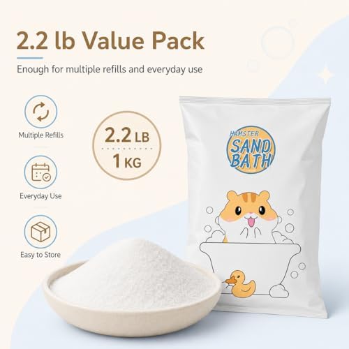 Meow&Woof Bath Sand for Hamster 2.2 lbs Dust Free Desert Sand or Potty Litter Sand for Chinchillas Gerbil Syrian Mice Small Animals Trial Version 2.2 Lbs