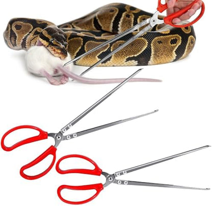 Vodolo Snake Feeding Tongs,2PCS 15 Inch Reptile Feeding Tongs,Extra Long Large Tweezers for Corn Ball Python Accessories,Bearded Dragon Reptile Gecko Tank Accessories Terrarium Supplies