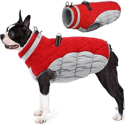 AOFITEE Dog Coat for Small Dogs Warm Waterproof Dog Jacket with Harness