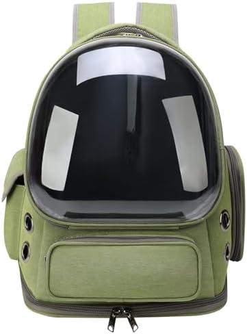 Cat Backpack Carrier for Cats and Small Dogs, Breathable Cat Bubble Backpack, Airline Approved Pet Travel Carrier for Hiking Camping Outdoor(Green)