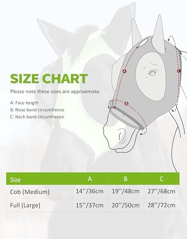 Harrison Howard Horse Fly Mask with Forelock Opening Stretch Breathable and Comfortable for Horses UV -Protection Fluorescent Yellow M