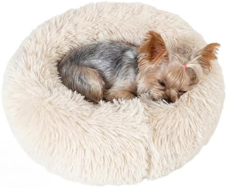 Calming Donut Small Dog Bed for Chihuahua Yorkie Maltese Shih Tzu