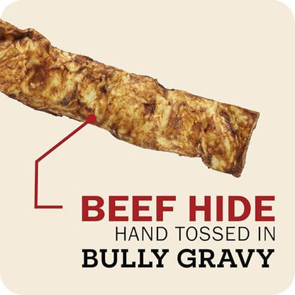Redbarn Pet Products All-Natural Rawhide Bully Slices - Peanut Butter Flavor - Premium Grain-Free Beef Hide Treats High Protein Low Fat for Chewers - 9 oz Bag