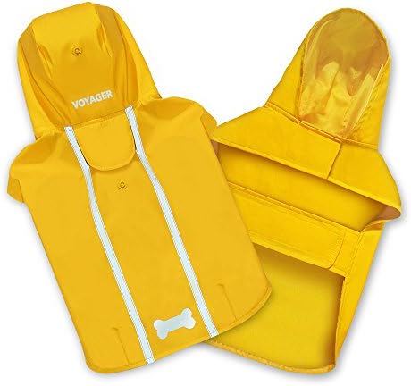 Best Pet Supplies - Voyager Waterproof Dogs Rain Poncho - Yellow - Large, Chest: 25" ~ 30" (253-YW-L)