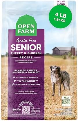 Open Farm Grain Free Dry Dog Food, Senior Dog Kibble, 4lb Bag