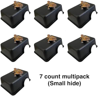 Reptile Hide Cave - Small Multipack (7X), Plastic Hideouts for Leopard Geckos, Snakes, Lizards & More