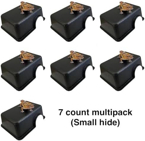 Reptile Hide Cave - Small Multipack (7X), Plastic Hideouts for Leopard Geckos, Snakes, Lizards & More