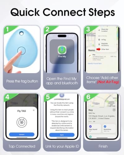 Air Tracker Tags-4 Pack for Apple Find My, iOS Only, Official MFi Certified