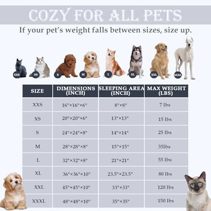 Washable Calming Dog & Cat Bed for Ultra Large Small Medium Size Pet
