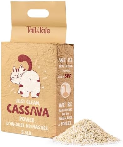 Premium Cassava & Tofu Cat Litter - Natural Ingredients, Quick Clumping, Long-Lasting Odor Control, Easy Scooping, Unscented, Dust-Free, Lightweight Pellets for Cats & Kittens