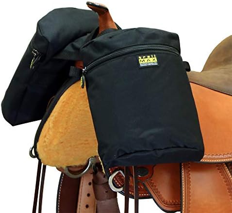 TrailMax Horse Horn Bags for Trail Riding – Medium & Large Western Saddle Horn Bags for Horses & Mules, Insulated Trail Gear with Secure Fit & Grab-and-Go Liners, Large, Black