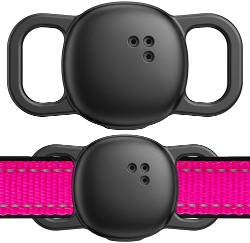 DDJ 2-Pack Cat Collar Case for Life360 Tile Sticker (Smallest Tracker)–NOT for Tile Mate/Pro–Silicone Protective Holder for Dog/Pet Collar, Ultra Durable, Easy Installation, Lightweight, Black