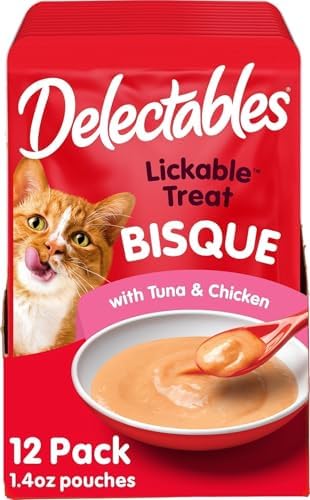 Delectables Bisque Lickable Wet Cat Treats - Tuna & Chicken, 1.4 oz (Pack of 12)