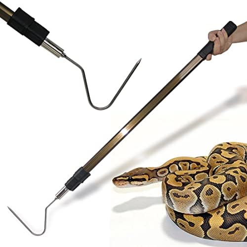 87" Snake Hook Retractable Reptile Catcher Stick Tongs Long Grabber Handling Tool for Rattlesnakes Python Copperhead Removal Catching