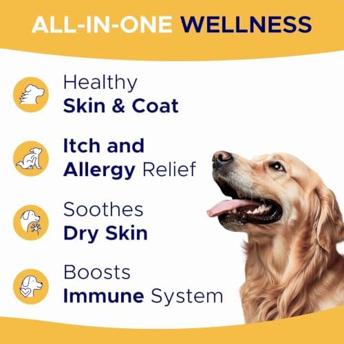 Omega 3 Fish Oil for Dogs - Skin & Coat Support, Itch & Allergy Relief