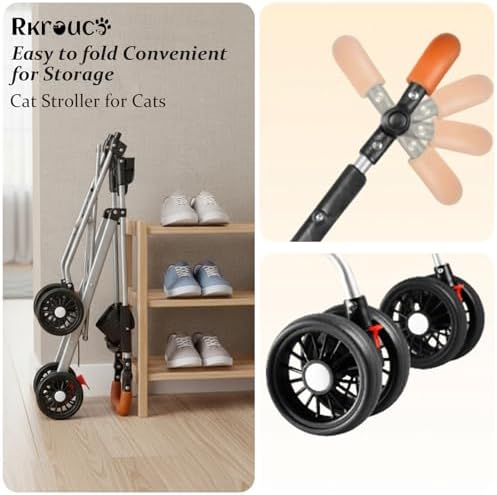 3 in 1 Pet Stroller for Dogs Cats Foldable Jogger with Detachable Carrier
