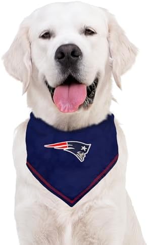 Pets First NFL New England Patriots TIE Dog Bandana, Small/Medium. Ultimate Game-Day, Party Scarf Bib for Pet Cat Dog (NEP-3550-S-M)