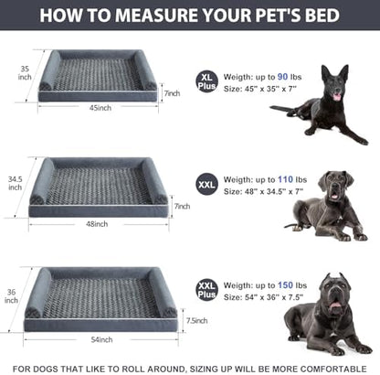 BFPETHOME Orthopedic Washable XXL Dog Bed for Senior Dog Cozy Sleep