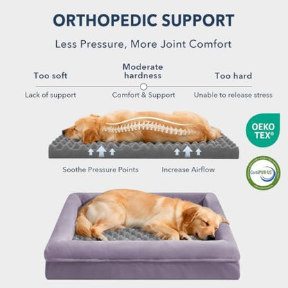Jumbo Waterproof Dog Bed for Extra Large Size Dogs with Bolster