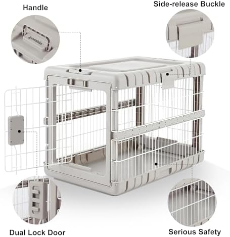 ZOMISIA 28" L Collapsible Dog Crate for Dogs, Heavy Duty Dog Kennel Indoor