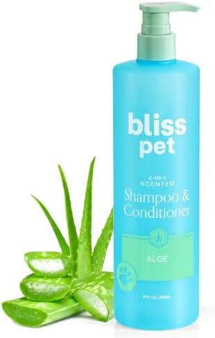 Bliss Pet Aloe Dog Shampoo Conditioner and Detangler, 17 Fl Oz