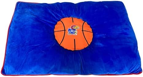 Pets First NCAA PET Bed- Kansas Jayhawks Soft & Cozy Plush Pillow Bed. - Sports Dog Bed. Cuddle, Warm Collegiate Mattress Bed for Cats & Dogs