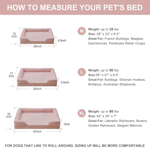 WNPETHOME Orthopedic Washable XL Dog Bed for Senior Dog Cozy Sleep